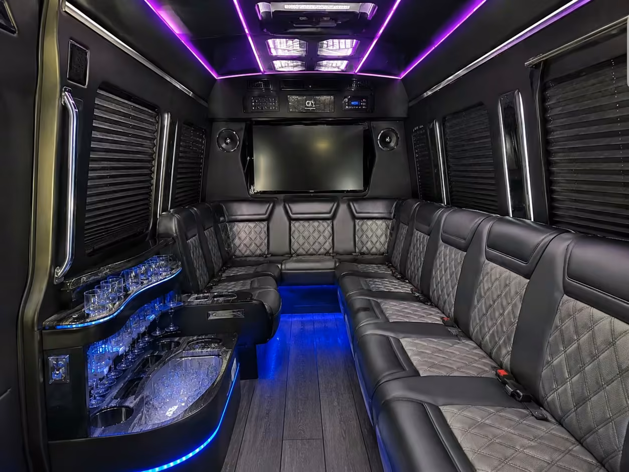 14 passenger sprinter limousine inside