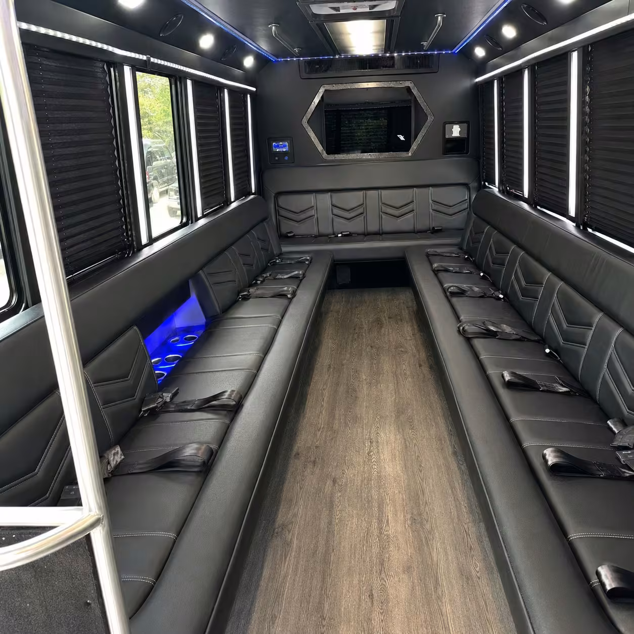 20 passenger party bus interior