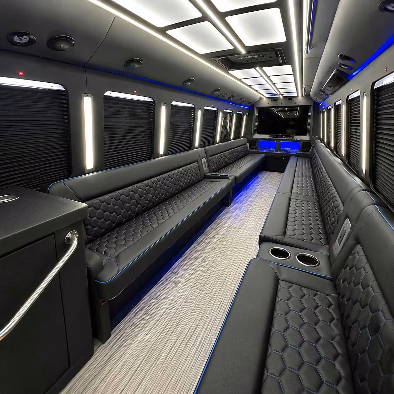 28 passenger party bus interior