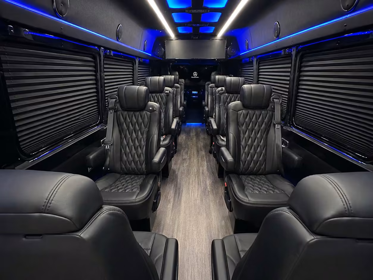 sprinter van rental with driver interior